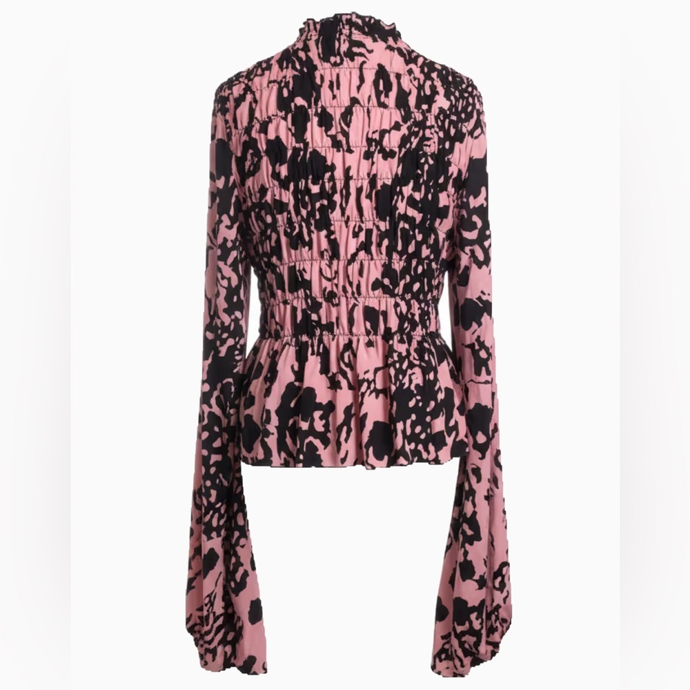 Nasty Gal Pink and Black Abstract Blouse